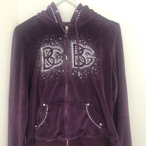BCBG BEAUTIFUL VELOUR JOG SUIT PXL